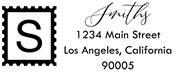Postage Stamp Solid Letter S Monogram Stamp Sample